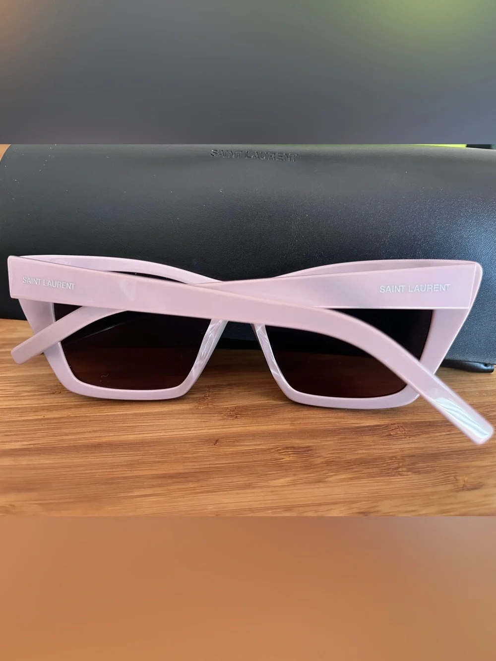 Saint Laurent Pink Rectangle Sunglasses